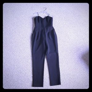 Strapless sweetheart neck jumpsuit